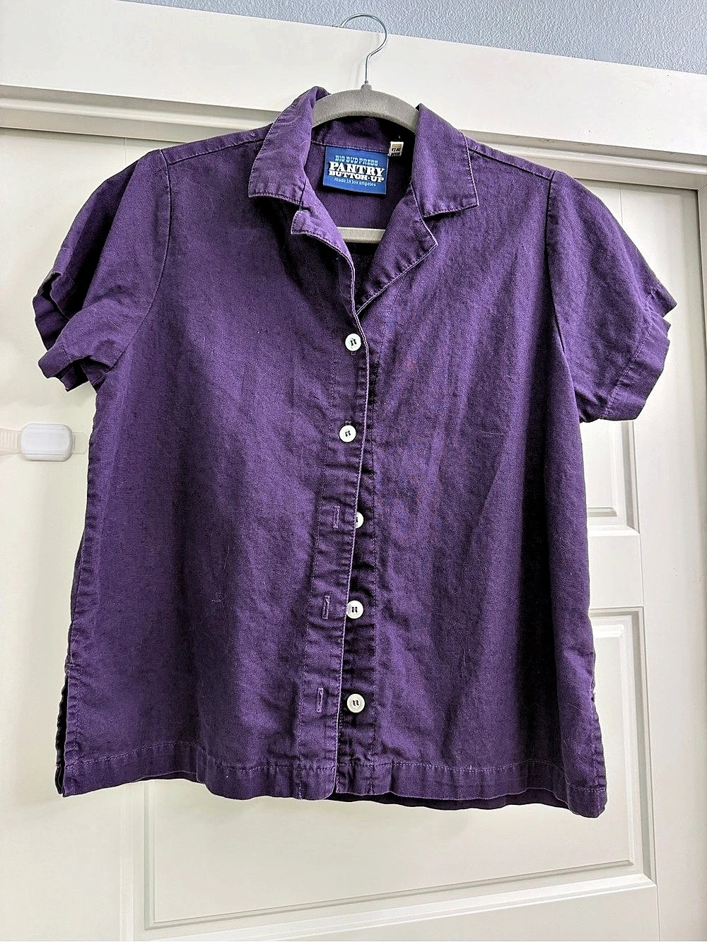 Big Bud Press Cotton Short Sleeve Pantry Buttondown Shirt XS